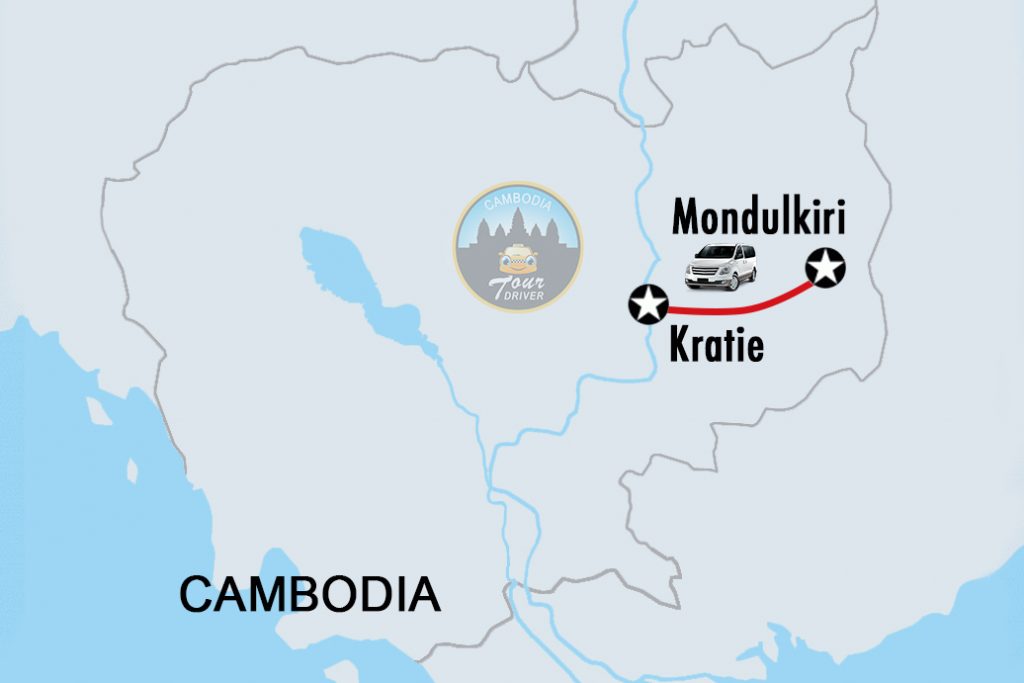 Private Taxi Transfer Kratie - Mondulkiri Map