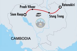 Private Taxi Transfer Siem Reap - Ratanakiri Map