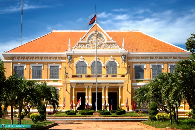 French colonial style ancient houses governor mansion Battambang